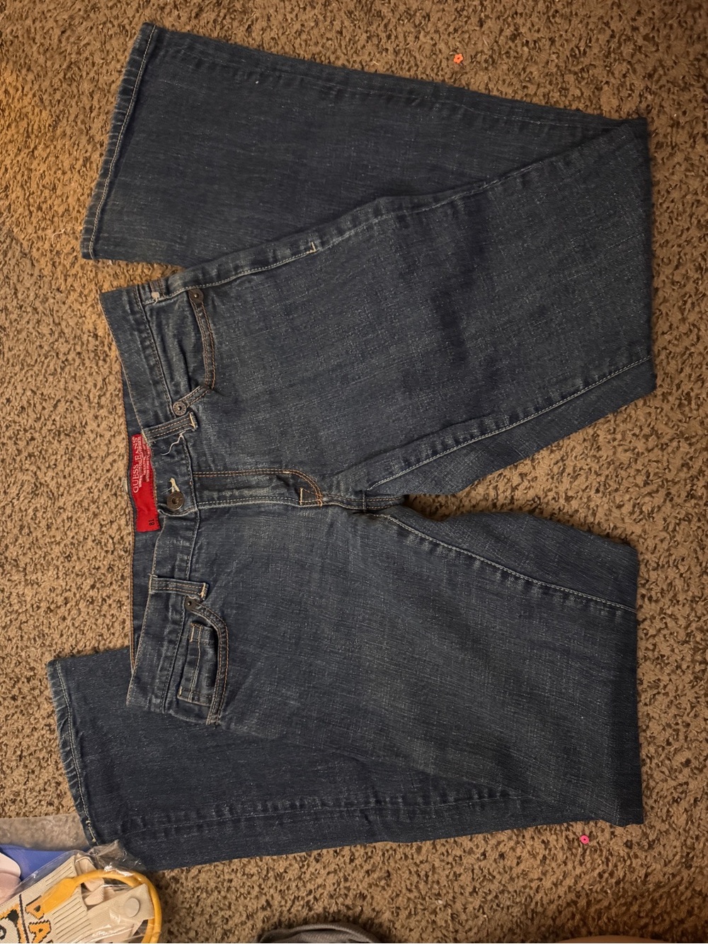 Guess Jeans Indigo Denim Waistband with Tan Patch